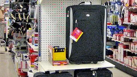 Kmart 'Transform Your Dad' Luggage Endcap