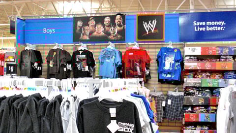 Walmart WWE Boy's Apparel Gondola