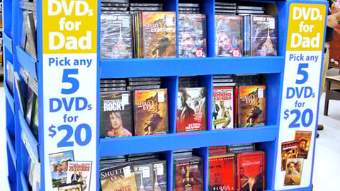 Walmart 'DVDs for Dad' Pallet Display