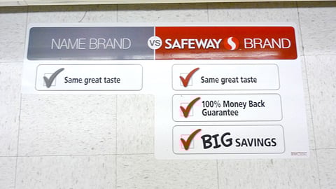 Safeway Brand Comparison Floor Cling