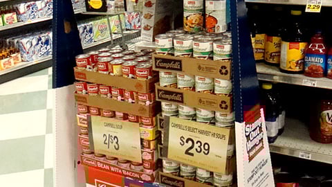 Campbell's 'Stamp Out Hunger' Display