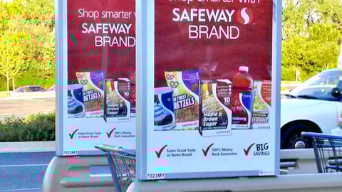 Safeway Brand Cart Corral Signs