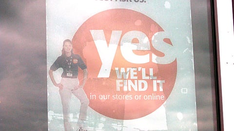 Dick's 'Yes We'll Find It' Window Cling