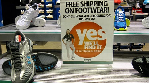 Dick's 'Yes We'll Find It' Table Sign