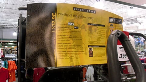 Dick's Livestrong Fitness Treadmill Sign