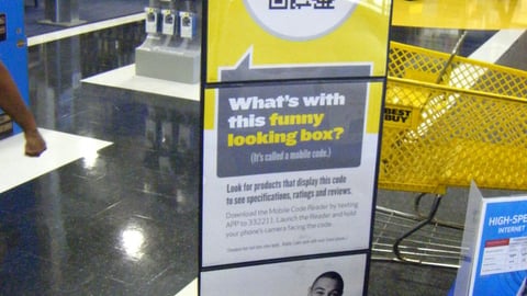 Best Buy QR Code Stanchion Sign