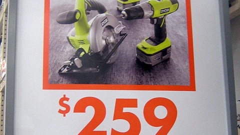 Home Depot Ryobi Lithium Stanchion Sign