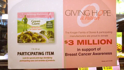 Kroger Green Giant 'Giving Hope' Shelf Sign