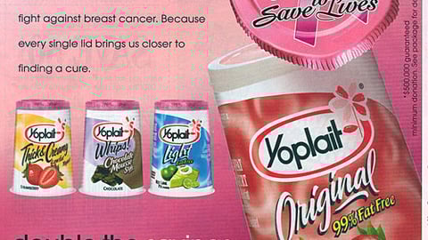Yoplait 'Save Lids to Save Lives' FSI