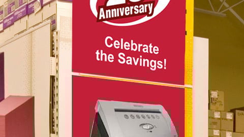 Office Depot 20th Anniversary Ceiling Banner