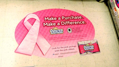 Quilted Northern Cause Marketing Floor Cling