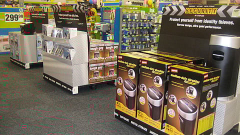 'Security by Staples' Pallet Displays