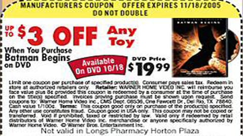 Long's 'Batman Begins' Coupon