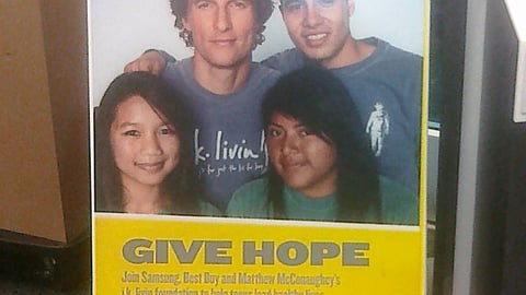 Best Buy 'Give Hope' A-Board