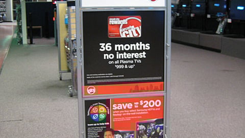 Circuit City 'One Price Promise' Stanchion Sign