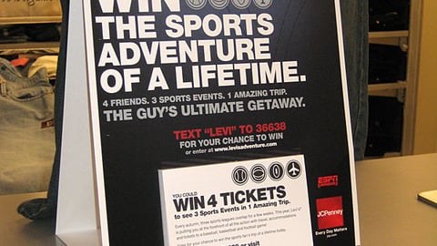 JCPenney Levi's 'Sports Adventure' Sweeps Counter Card