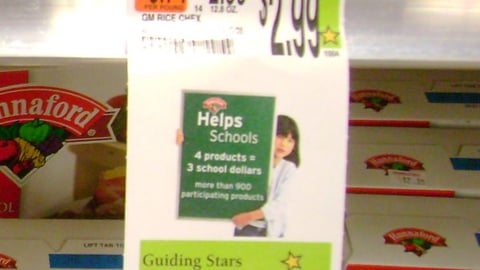 Hannaford Guiding Stars/Helps Schools Shelf Tag