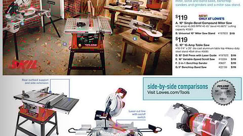 Lowe's Skil Benchtop Power Tools Feature