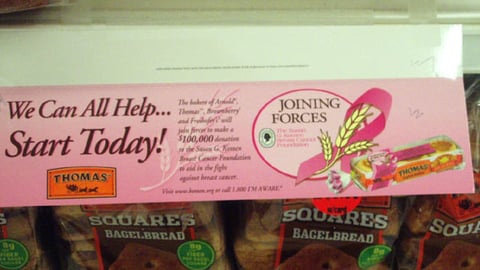 Thomas' Cause Marketing Shelf Sign