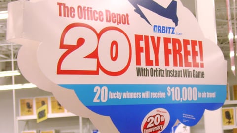 Office Depot '20 Fly Free' Pole Topper