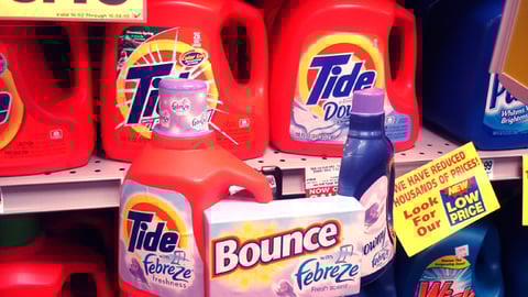 Tide/Downy/Bounce with Febreze Shelf Talker