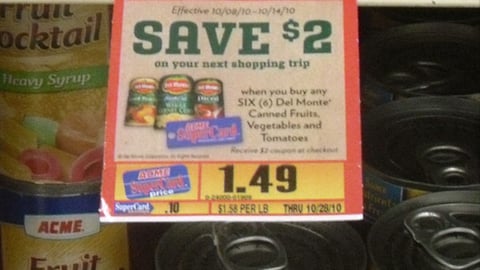 Acme Del Monte Incentive Price Label