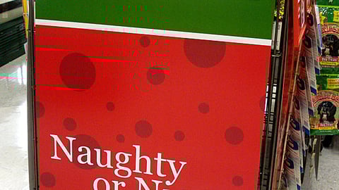 Petco 'Naughty or Nice' Dump Bin Panel