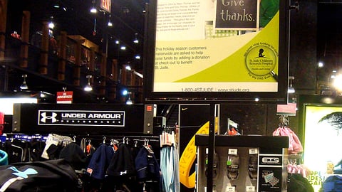 Dick's St. Jude Fundraising Stanchion Sign