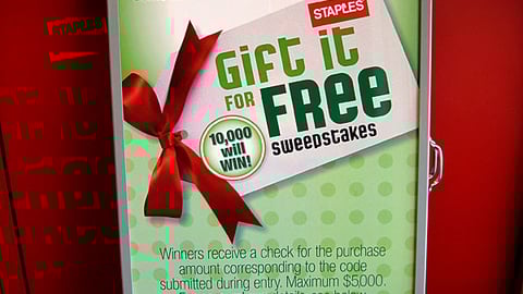 Staples 'Gift it for Free' Sandwich Board