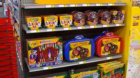 Staples Crayola Holiday Endcap
