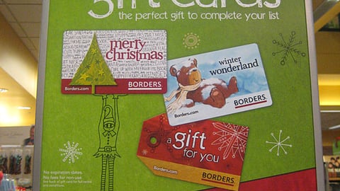 Borders Holiday Gift Card Sign 