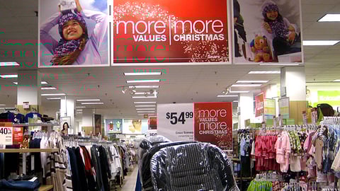 Sears 'More Values. More Christmas' Ceiling Banner