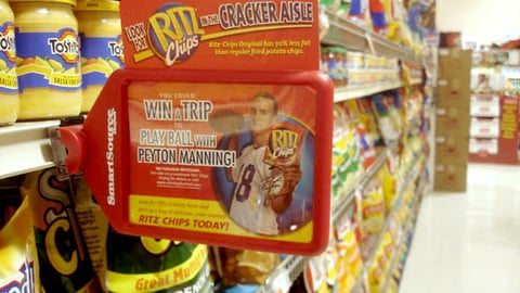 Ritz Chips 'Pass with Peyton' Shelf Sign
