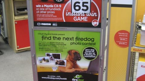 Circuit City 'Drive to 65' Stanchion