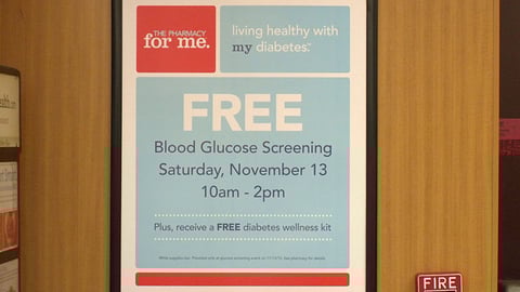 Acme 'Free Blood Glucose Screening' Framed Sign