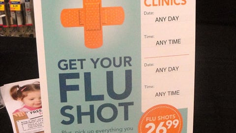 Albertsons 'Flu Shot' Counter Sign