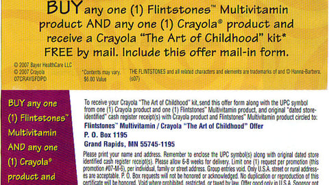 Flintstones/Crayola Redemption Form