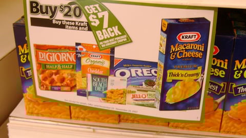 A&P Kraft Foods 'Bonus Bucks' Shelf Sign