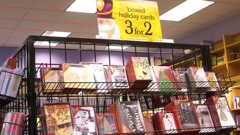 Borders Holiday Gift Card Rack