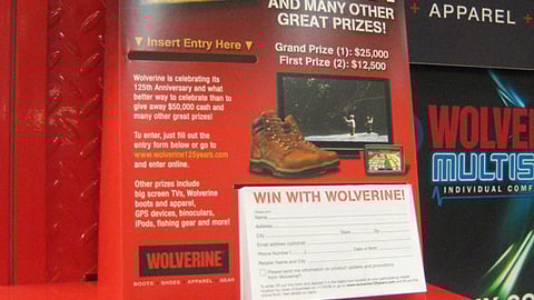 Wolverine Anniversary Sweepstakes Counter Card