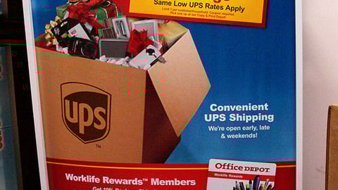 Office Depot UPS Stanchion Sign