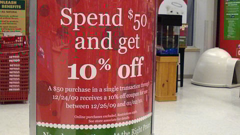 Petco 'Holiday Bonus' Stanchion Sign