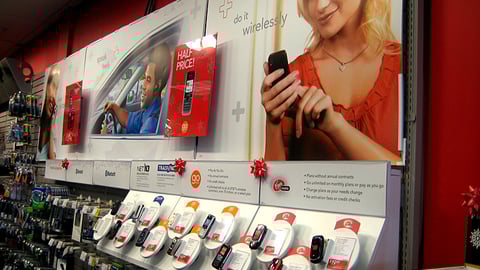 RadioShack Mobile Phones Wall Display