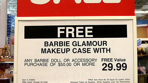 Toys "R" Us Barbie Incentive Sign