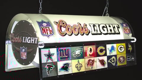 Coors Light NFL Pool Table Lamp