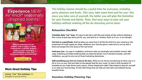 Dollar General Air Wick 'Holiday Planning' Website