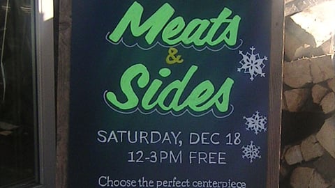 Whole Foods 'Meats & Sides' Handwritten A-Board