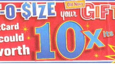 Old Navy Gift Card Feature