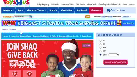 Toys "R" Us 'Join Shaq' Leaderboard Ad