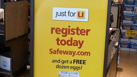 Safeway 'Just For U' Stanchion Sign